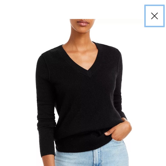 Aqua cashmere black sweater from Bloomingdale's exclusive